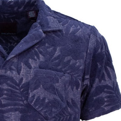 Johnny Farm Floral Terry Polo: Navy