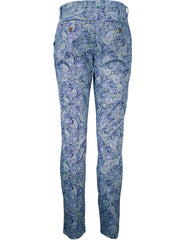 Jack Luxe Paisley Chino Pant: Blue & Grass