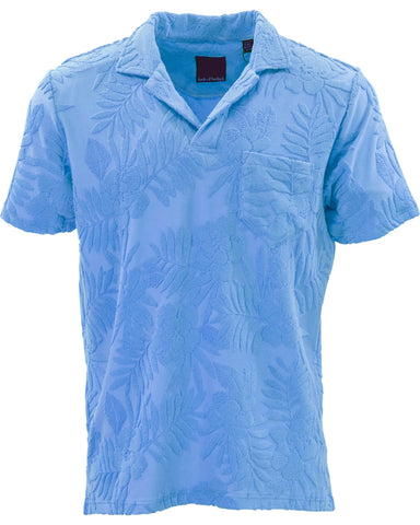 Johnny Farm Floral Terry Polo: Blue