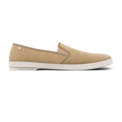 Embossed Suede Loafer: Light Tan