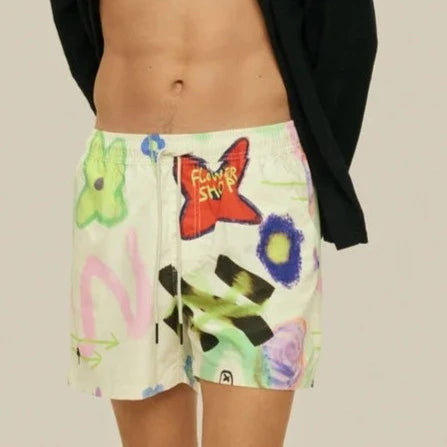 Flower Shop Swim Trunk: Off-White