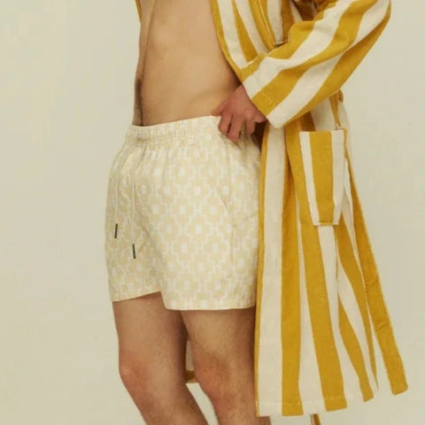 Machu Swim Trunk:Yellow & Cream