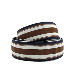 Ribbon Belt: Brown & Navy