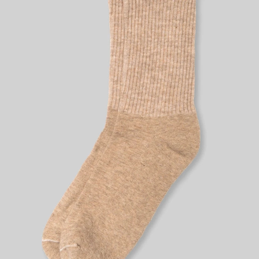 Supermerino Crew Sock: Tan