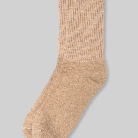 Supermerino Crew Sock: Tan