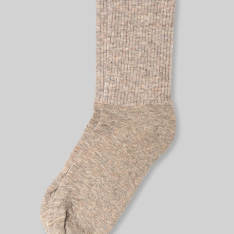 Supermerino Crew Sock: Taupe Heather