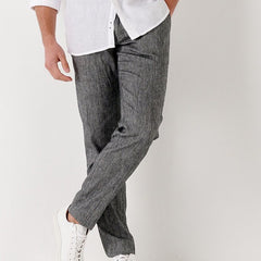 Gordon Linen Chino Pant: Grey