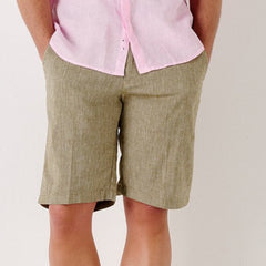 Turner Stretch Linen Short: Khaki