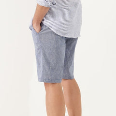 Turner Stretch Linen Short: Navy