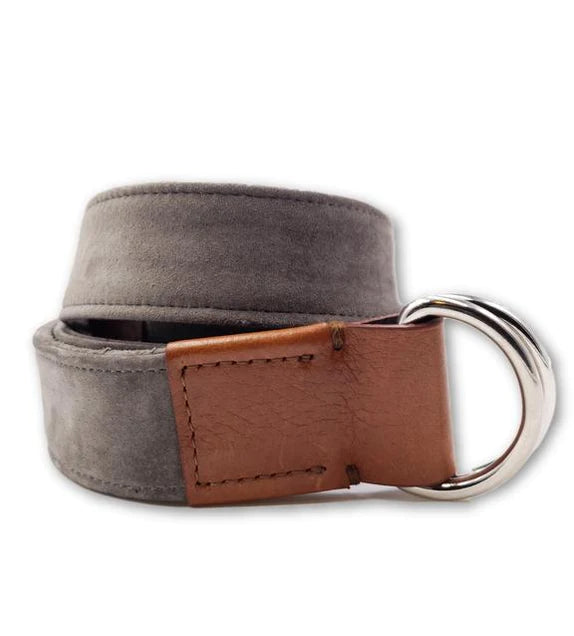 Suede D-Ring Belt: Grey