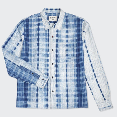 Chintan Shibori Pattern Shirt L/S: Indigo